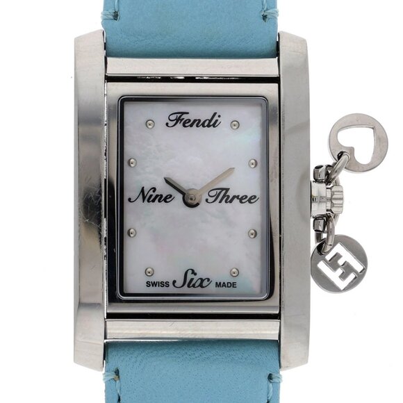WATCH FENDI 003 7100M Square face White shell SS/leather QZ - Picture 1 of 7